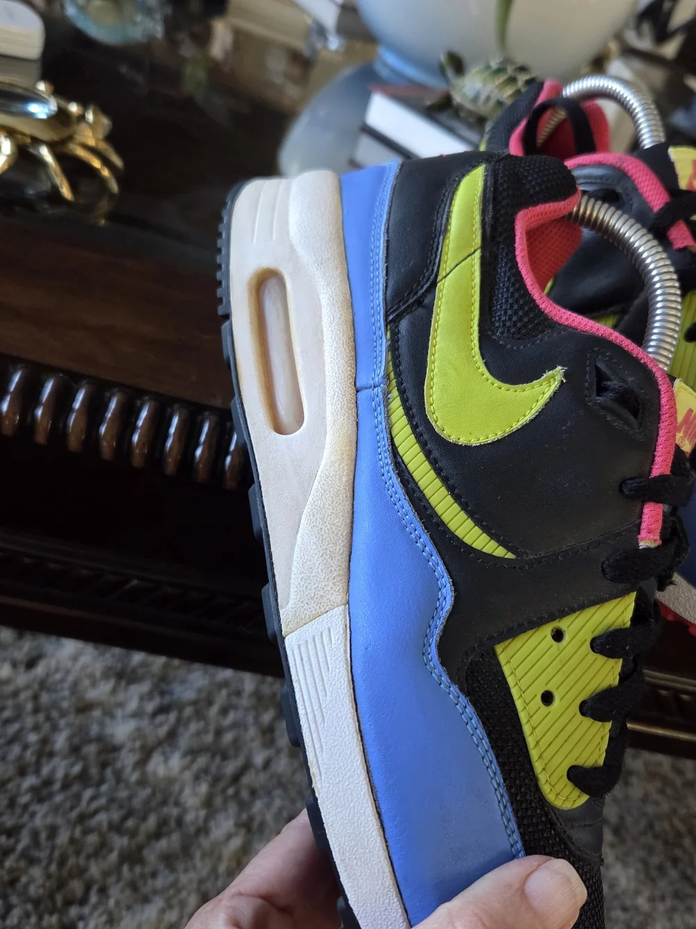 Nike Air Max Men’s Black, Blue & Neon Green Sneakers